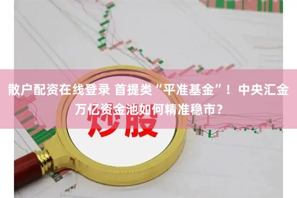 散户配资在线登录 首提类“平准基金”！中央汇金万亿资金池如何精准稳市？